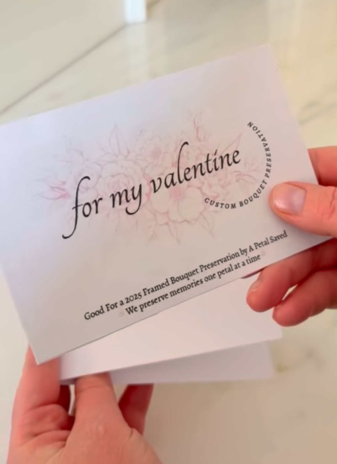 Valentine Gift Card - Wedding Bouquet Preservation