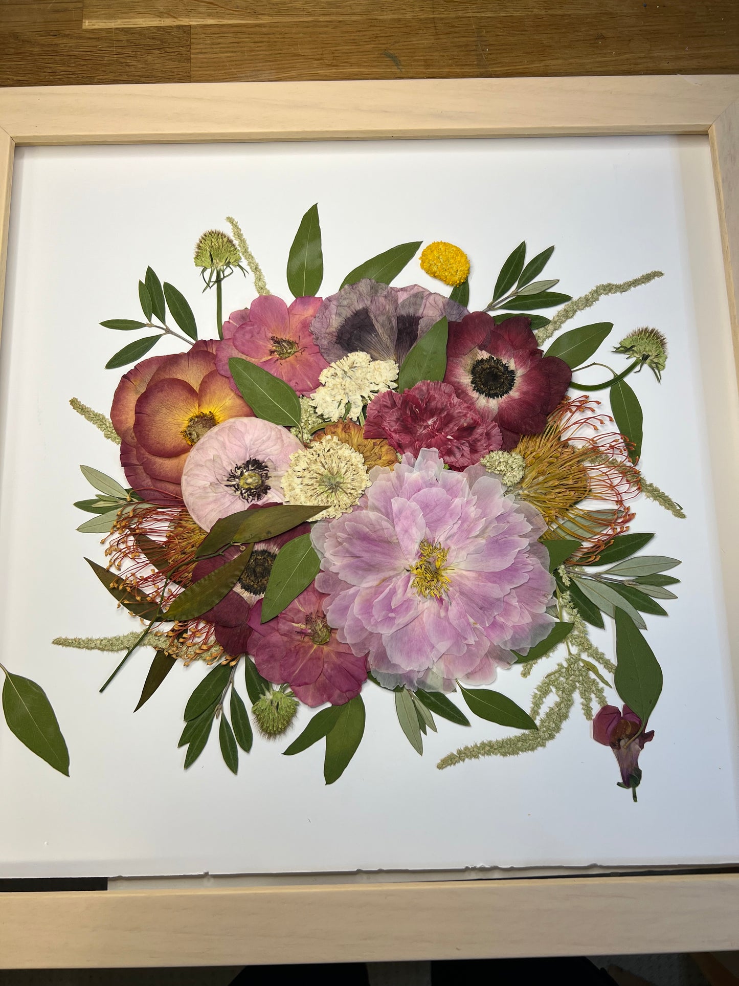 pressed floral bouquet